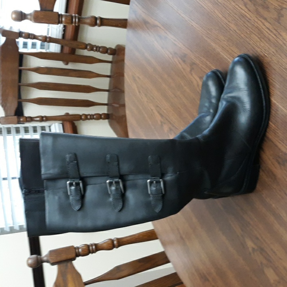 ECCO BLACK LEATHER  BOOTS EU 40